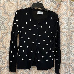 Black and white polka dot cardigan